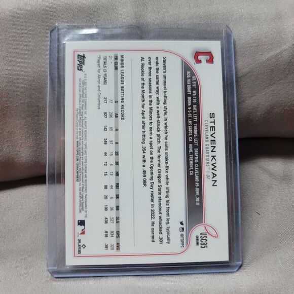 2022 Topps Chrome Steven Kwan rookie card USC85  - Cleveland Guardians RC - Picture 4 of 9